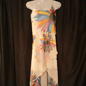 Chiffon high low dress floral